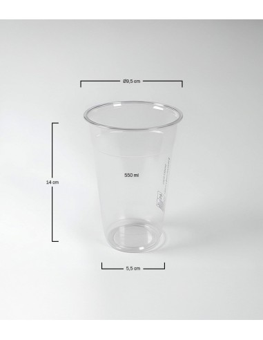Vaso Pla Bio 16oz 500cc caja (180Uds)