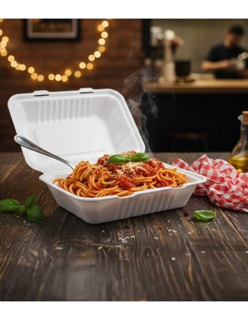 Envase de bagazo portamenús 1 compartimento (250uds) 2