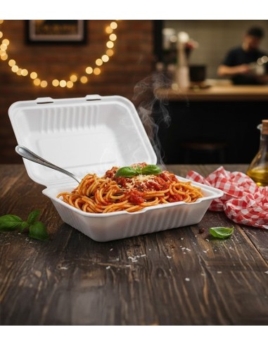 Envase de bagazo portamenús 1 compartimento (250uds)