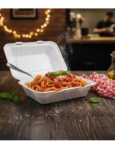 Envase de bagazo portamenús 1 compartimento (250uds)