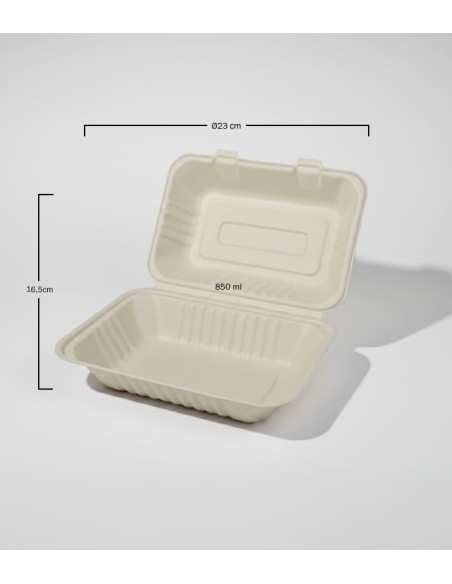 Envase de bagazo portamenús 1 compartimento (250uds)