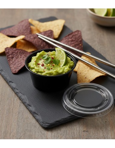 Tapa PET para tarrina de salsas 60cc transparente (2500Uds)