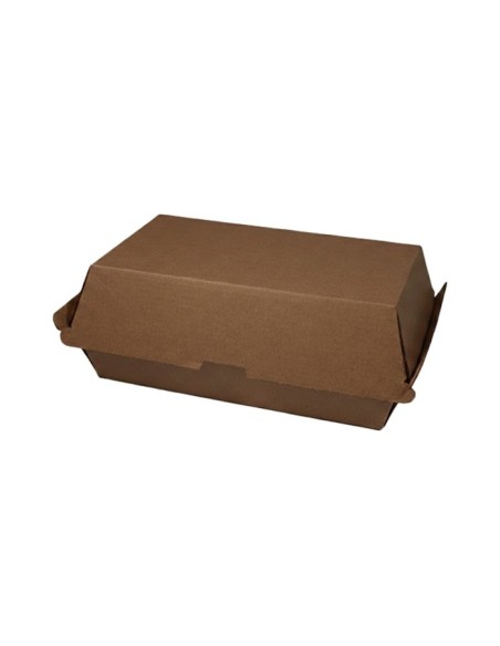 Caja doble hamburguesa kraft 20x11x8,5cm (200uds)