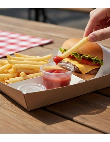 Tapa PET Salsera Kraft 60ml (2000Uds)