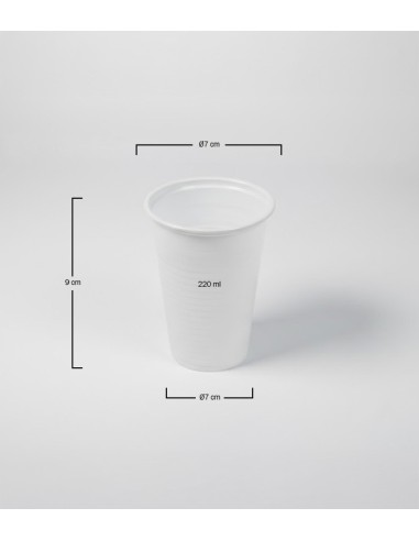 Vaso de plástico blanco 220cc (3000Uds)