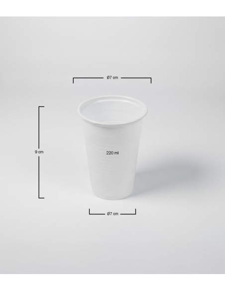 Vaso de plástico blanco 220cc (3000Uds)
