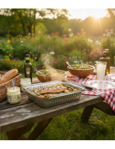 Envase de aluminio rectangular 650ml (100uds)