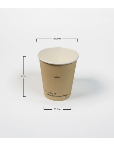 Vaso de cartón kraft 240ml (1000Uds)