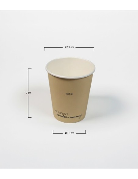 Vaso de cartón kraft 240ml (1000Uds)