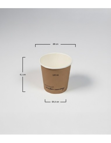 Vaso de cartón kraft 120ml (1000Uds)