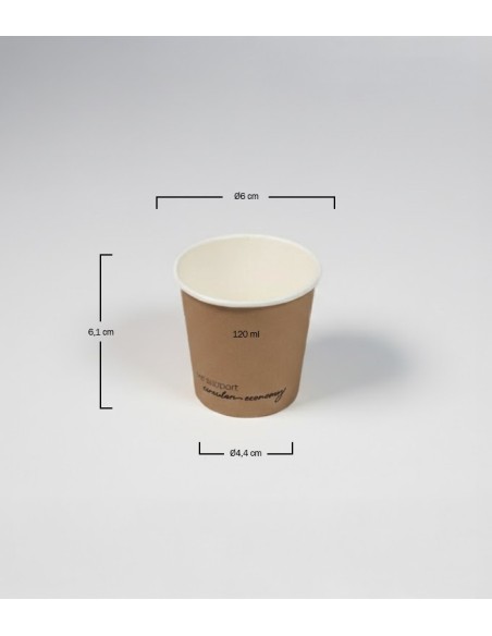 Vaso de cartón kraft 120ml (1000Uds)