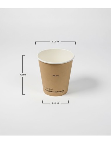Vaso de cartón kraft 200ml (3000Uds)