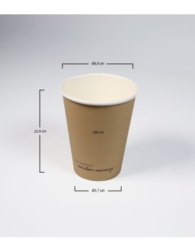 Vaso de cartón kraft 300ml 12oz (1000Uds)