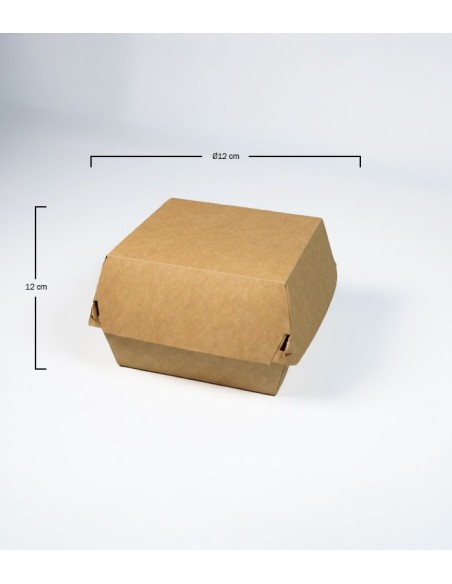 Caja burguer Kraft mediana 12x12cm (600uds)