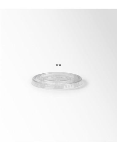 Tapa PET para tarrina de salsas 60cc transparente (2500Uds)