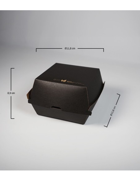 Caja Burger 120x120x90mm 305gr - Black Collection (400Uds)