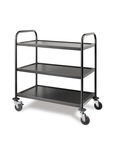 Carro Servicio 3 Niveles Negro 94,5x90,5x59cm - Pujadas