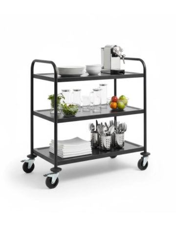 Carro Servicio 3 Niveles Negro 94,5x90,5x59cm - Pujadas 2