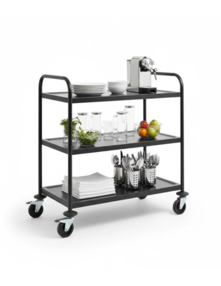 Carro Servicio 3 Niveles Negro 94,5x90,5x59cm - Pujadas