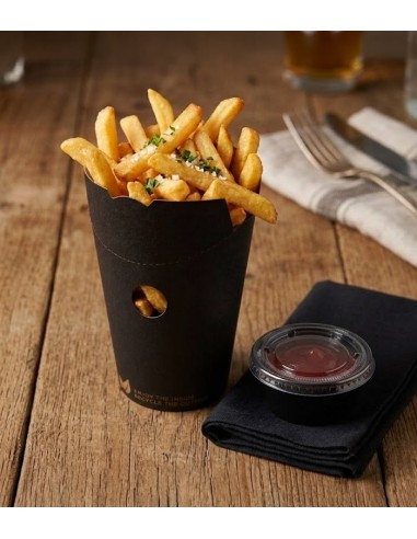 Envase Patatas con Tapa y Agujeros 305gr - Black Collection (1000Uds)