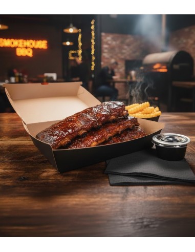 Caja Kraft Negra Costillas 225x170x85mm 305gr - Black Collection (300Uds)