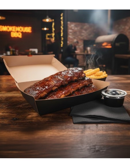 Caja Kraft Negra Costillas 225x170x85mm 305gr - Black Collection (300Uds)