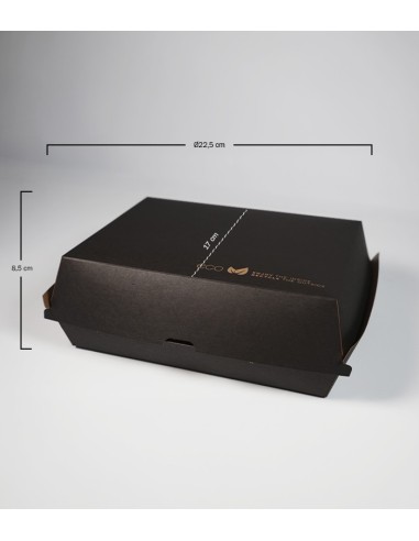 Caja Kraft Negra Costillas 225x170x85mm 305gr - Black Collection (300Uds)