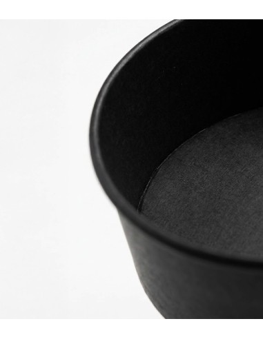 Black Collection Ensaladera cartón negra + tapa PET ⌀142mm 550ml (250Uds)