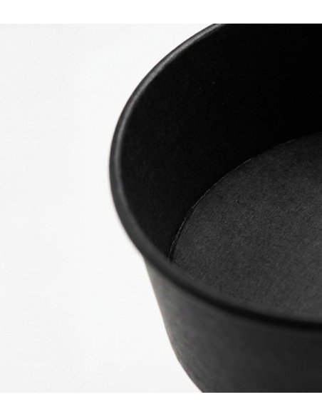 Black Collection Ensaladera cartón negra + tapa PET ⌀142mm 550ml (250Uds)