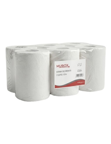 Bobina secamanos gofrada 2 capas 140m (6Uds)