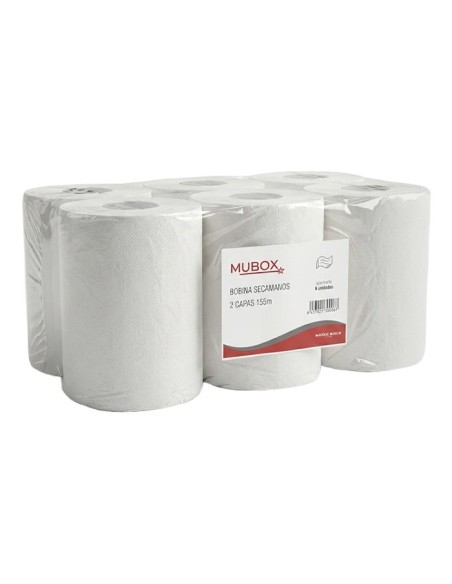 Bobina secamanos gofrada 2 capas 140m (6Uds)