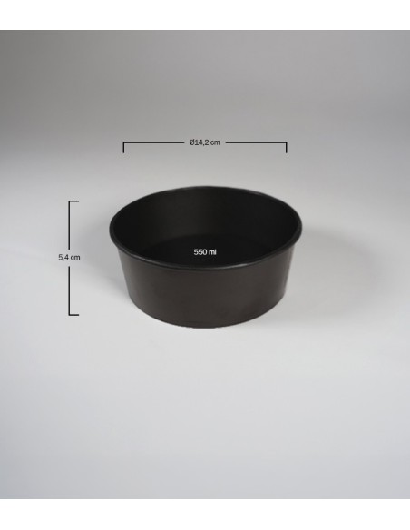 Ensaladera Cartón Negra con Tapa PET 550ml - Black Collection (250Uds)