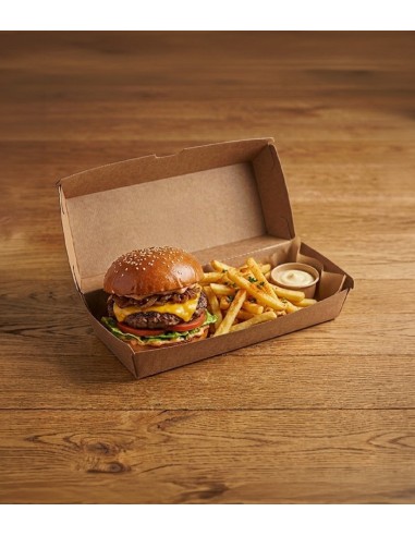 Caja Doble Burger Kraft 20x11x8,5cm (200uds)