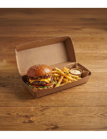 Caja Doble Burger Kraft 20x11x8,5cm (200uds)