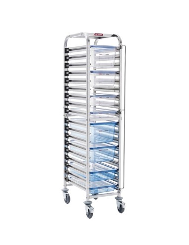 Carro para cubetas GN 18 guías 55x38x175cm Araven