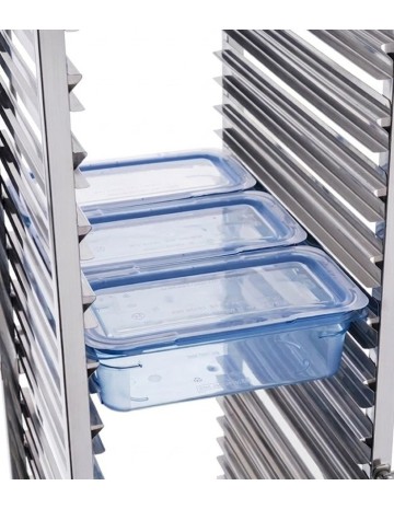 Carro para cubetas GN 18 guías 55x38x175cm Araven 2