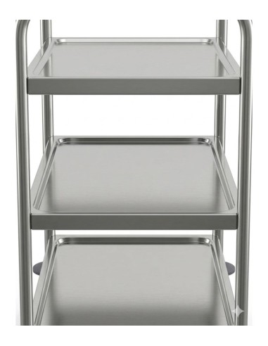 Carro servicio 3 niveles inox 101,5x98x58cm - Pujadas