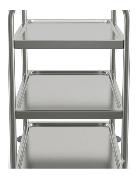 Carro servicio 3 niveles inox 101,5x98x58cm - Pujadas