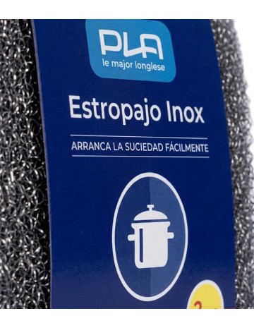 Pack 2 Uds estropajo almohadillado acero inoxidable 2