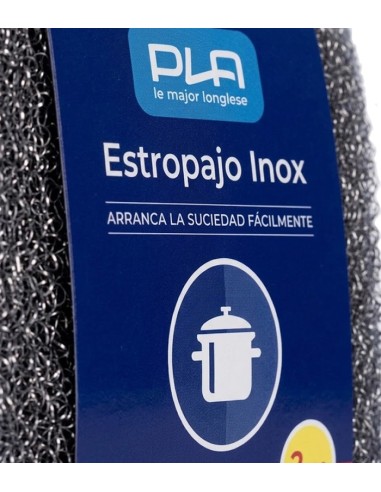 Estropajo almohadillado acero inoxidable (2uds)