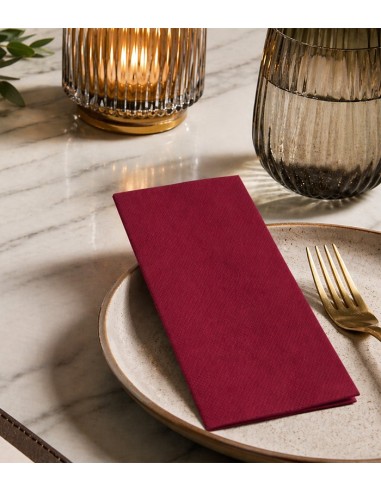 Servilleta PP 2c 1/6 30x40cm Burdeos Comercial Tissuan (2400Uds)