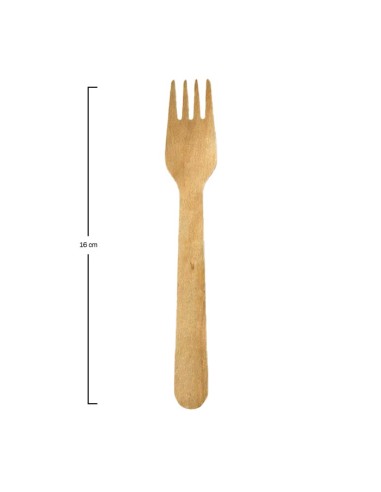 Tenedor de madera 160mm (1000uds)
