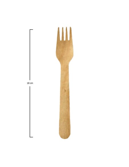 Tenedor de madera 160mm (1000uds)