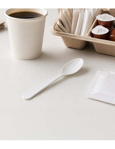 Cucharita Postre CPLA Blanca 12,5cm - Betik (1500Uds)