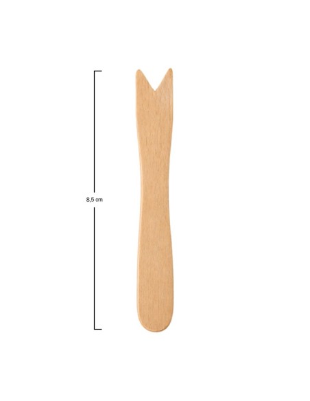Mini tenedor de madera 85mm (10000uds)