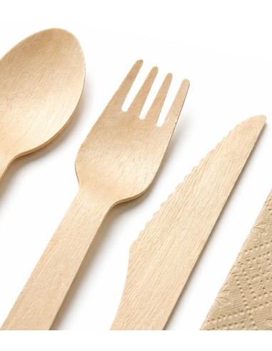 Pack Cubiertos Tris + Servilleta Kraft - Betik (500Uds)