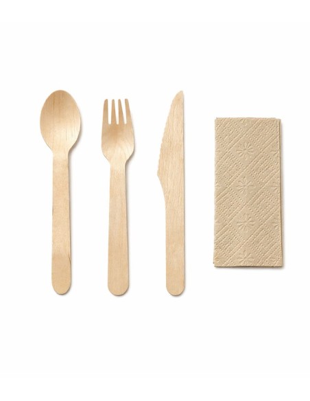 Pack Cubiertos Tris + Servilleta Kraft - Betik (500Uds)