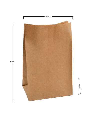 Bolsa Americana Kraft sin Asa 26+14x41cm - Betik (500Uds)