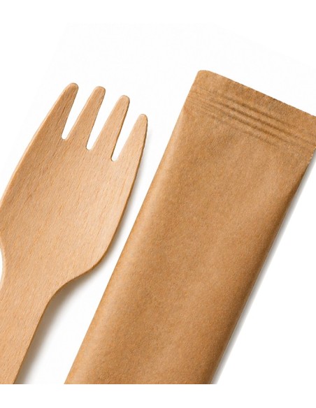 Tenedor de Madera Enfundado 10,5cm (100uds)