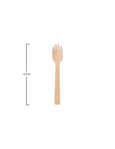 Tenedor de Madera Enfundado 10,5cm (100uds)